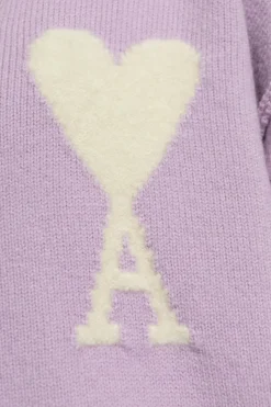 Ami Alexandre Mattiussi FIOLETOWY Kardigan z logo