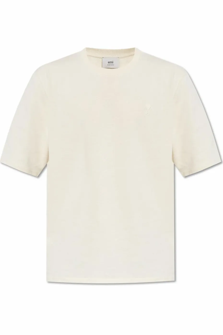 Ami Alexandre Mattiussi kremowy T-shirt z logo
