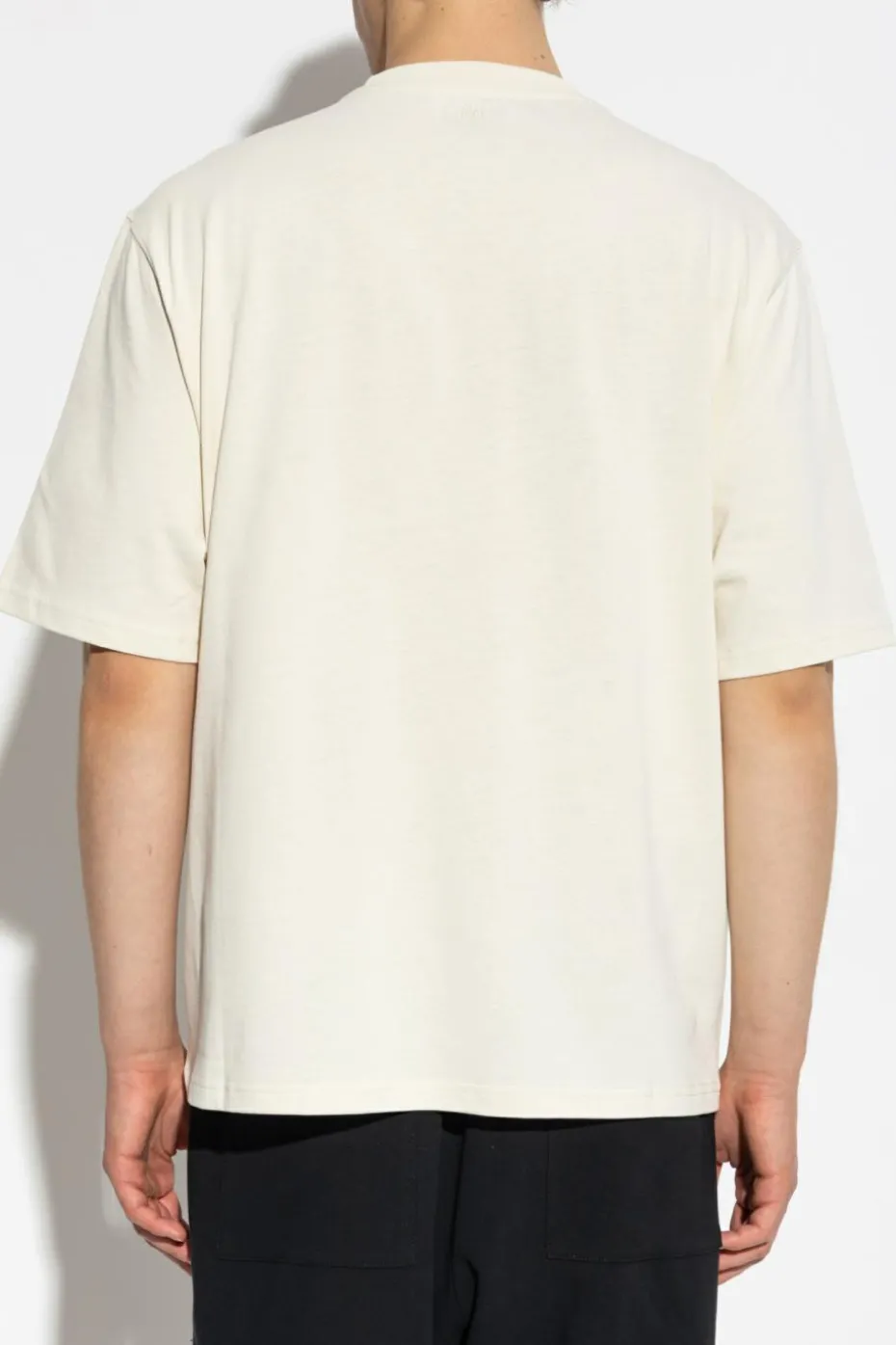 Ami Alexandre Mattiussi kremowy T-shirt z logo