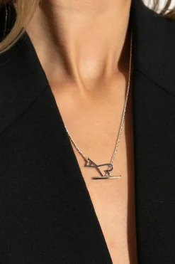 Ami Alexandre Mattiussi SREBRNY Naszyjnik z logo