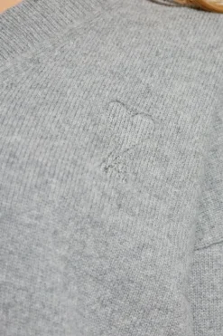 Ami Alexandre Mattiussi SZARY Sweter z logo