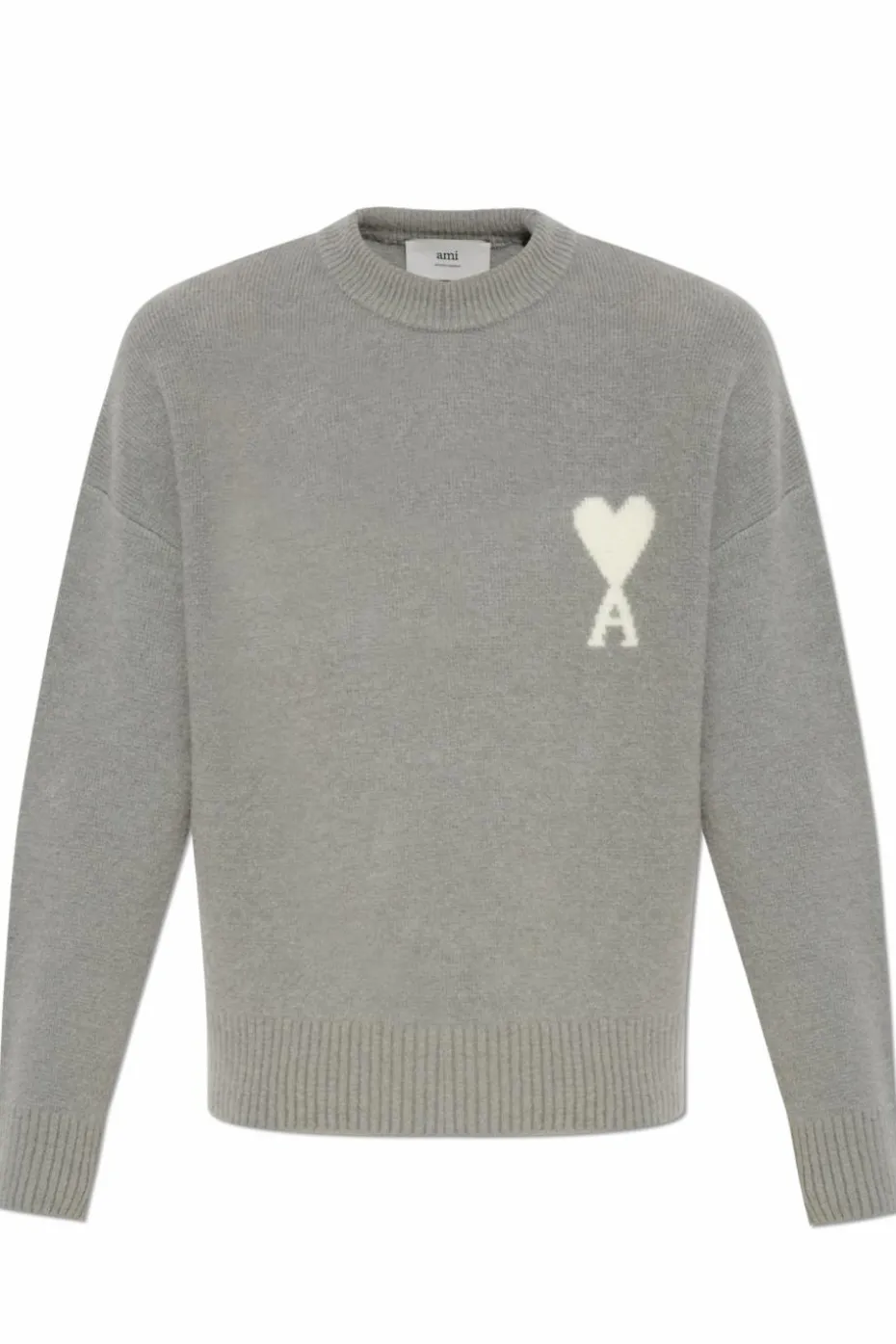Ami Alexandre Mattiussi SZARY Sweter z logo