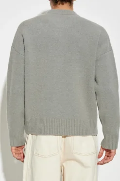 Ami Alexandre Mattiussi SZARY Sweter z logo
