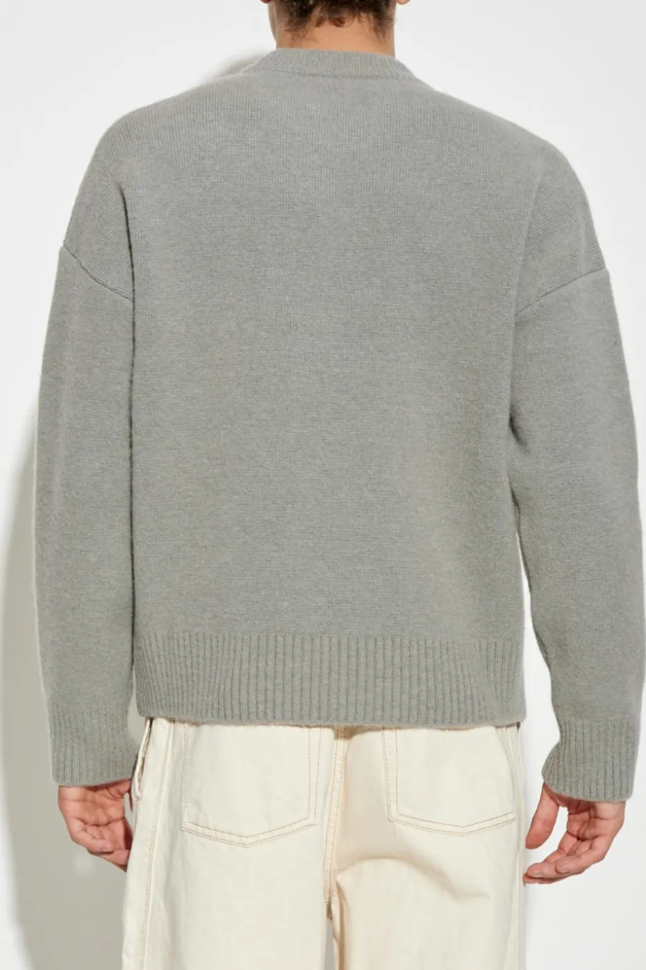 Ami Alexandre Mattiussi SZARY Sweter z logo