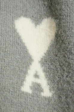 Ami Alexandre Mattiussi SZARY Sweter z logo
