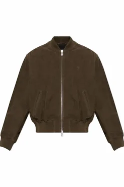 Ami Alexandre Mattiussi ZIELONY Zamszowa kurtka