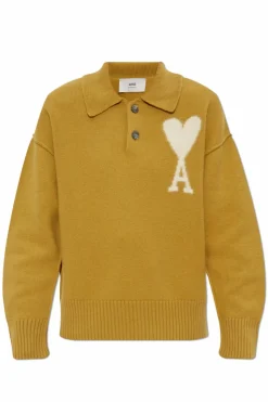 Ami Alexandre Mattiussi ZIELONY Sweter polo