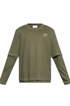 Ami Alexandre Mattiussi ZIELONY T-shirt z logo