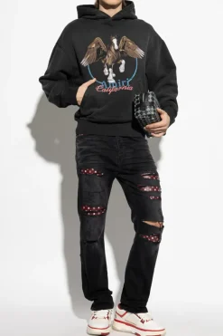 Amiri CZARNY Bluza z kapturem
