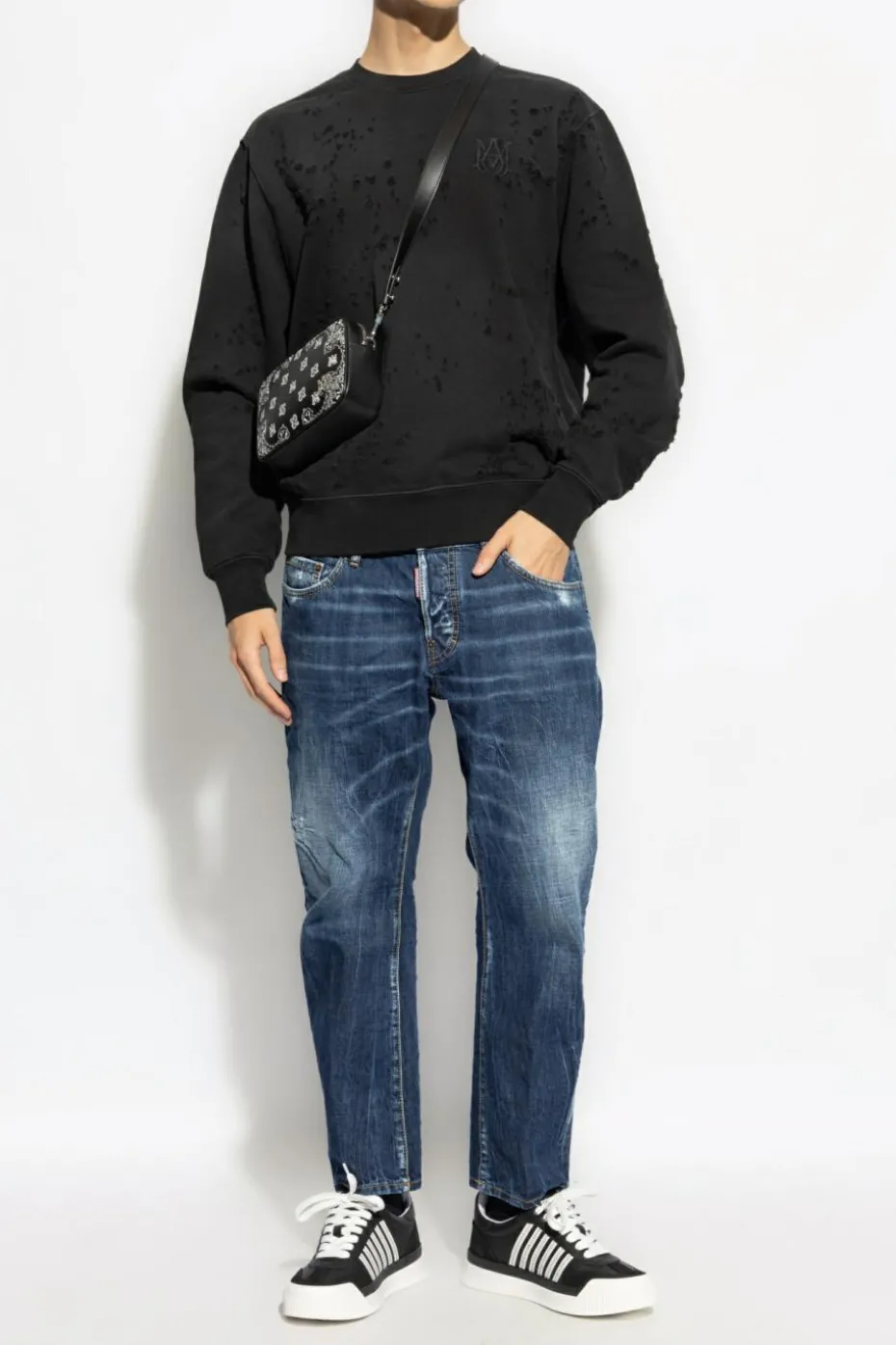 Amiri CZARNY Bluza z logo