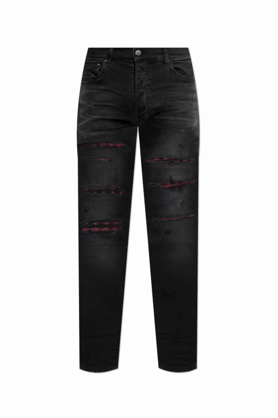 Amiri CZARNY Jeansy z efektem `vintage`