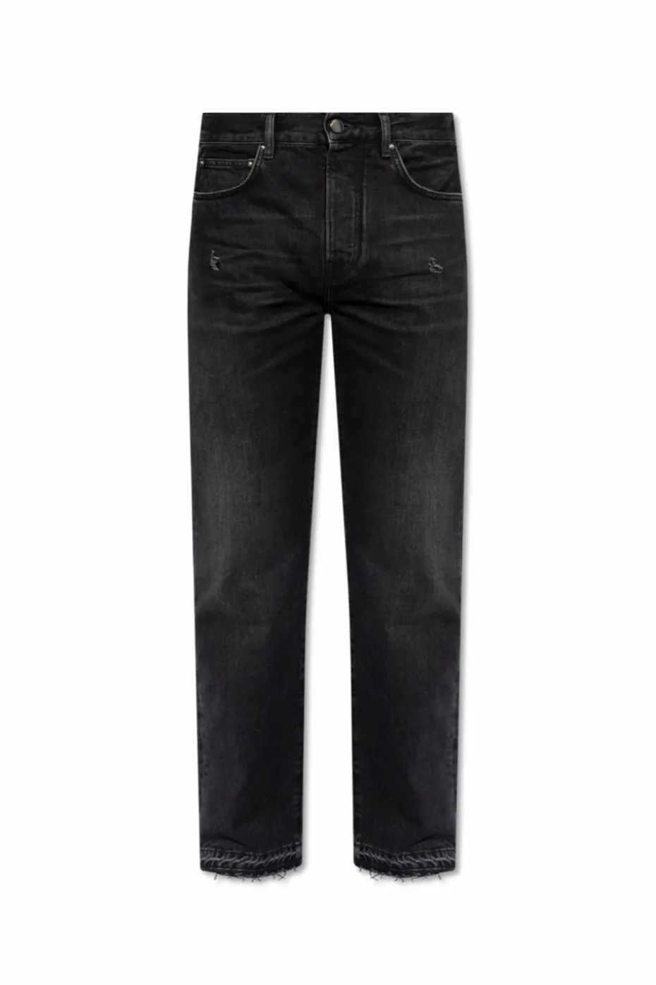 Amiri CZARNY Jeansy z efektem `vintage`
