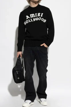 Amiri CZARNY Sweter z logo
