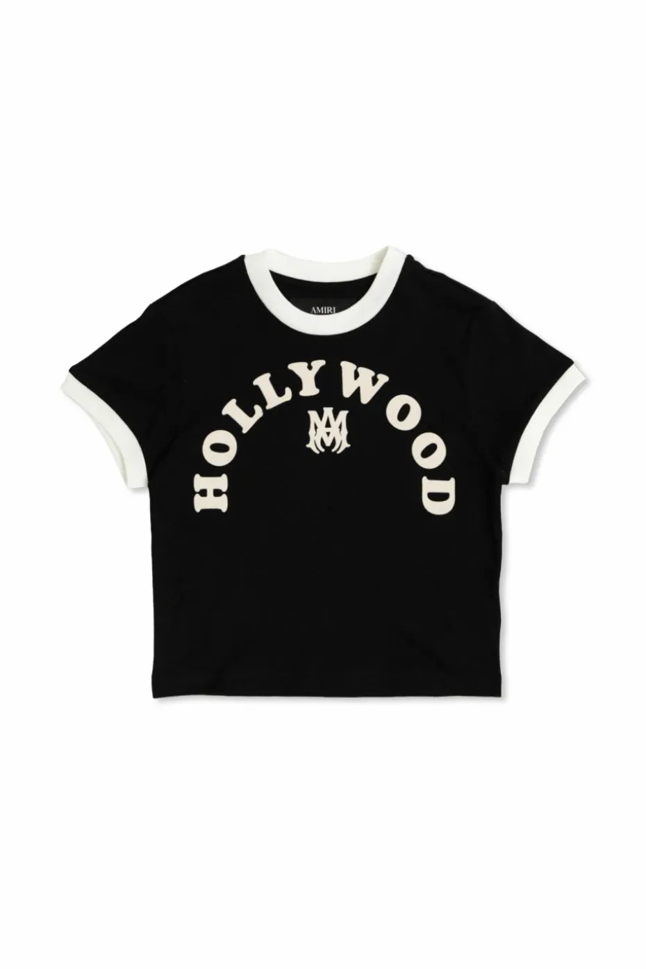Amiri Kids CZARNY T-shirt z nadrukiem o aksamitnym wykończeniu