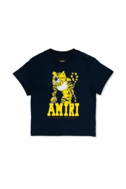 Amiri Kids GRANATOWY T-shirt z nadrukiem