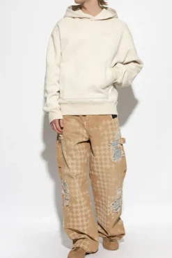 Amiri kremowy Bluza z logo