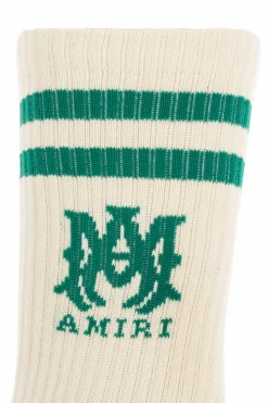 Amiri kremowy Skarpety z logo