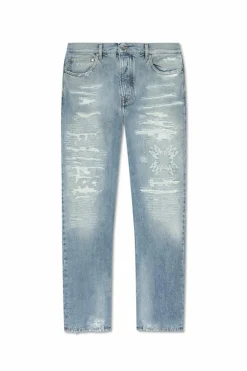 Amiri NIEBIESKI Jeansy z efektem `vintage`
