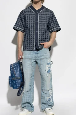 Amiri NIEBIESKI Jeansy z logo
