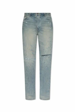 Amiri NIEBIESKI Jeansy z efektem ‘vintage’