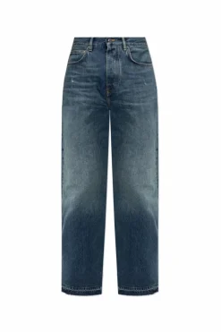 Amiri NIEBIESKI Jeansy z efektem `vintage`