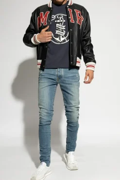 Amiri NIEBIESKI Jeansy z logo