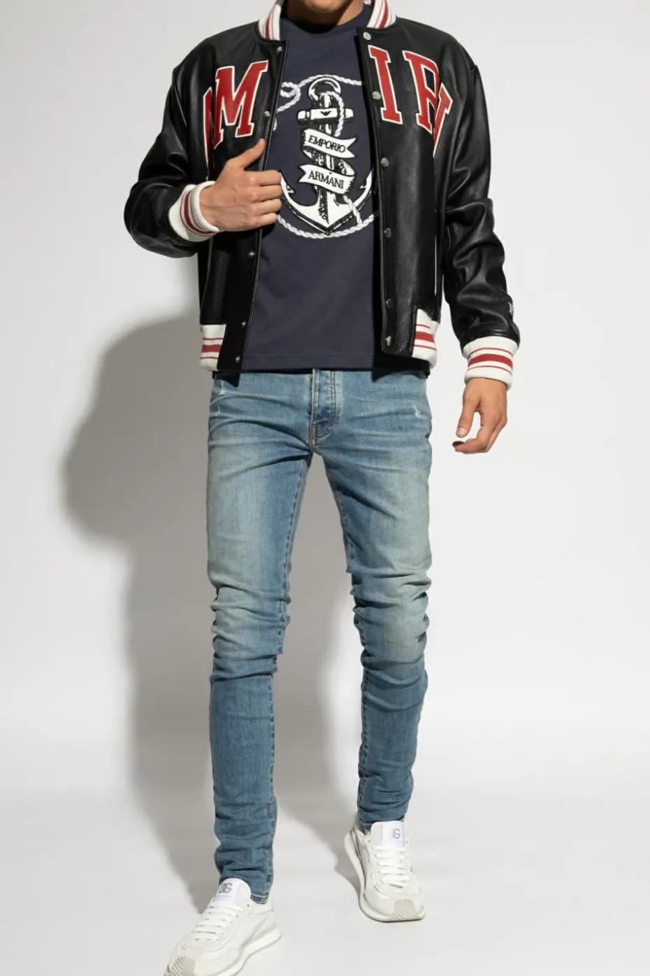 Amiri NIEBIESKI Jeansy z logo