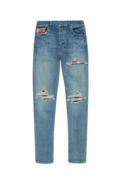 Amiri NIEBIESKI Jeansy z naszywkami