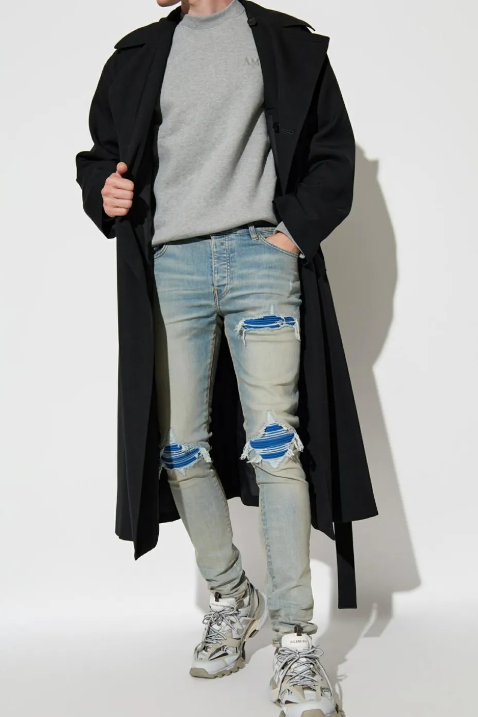 Amiri SZARY Bluza z logo