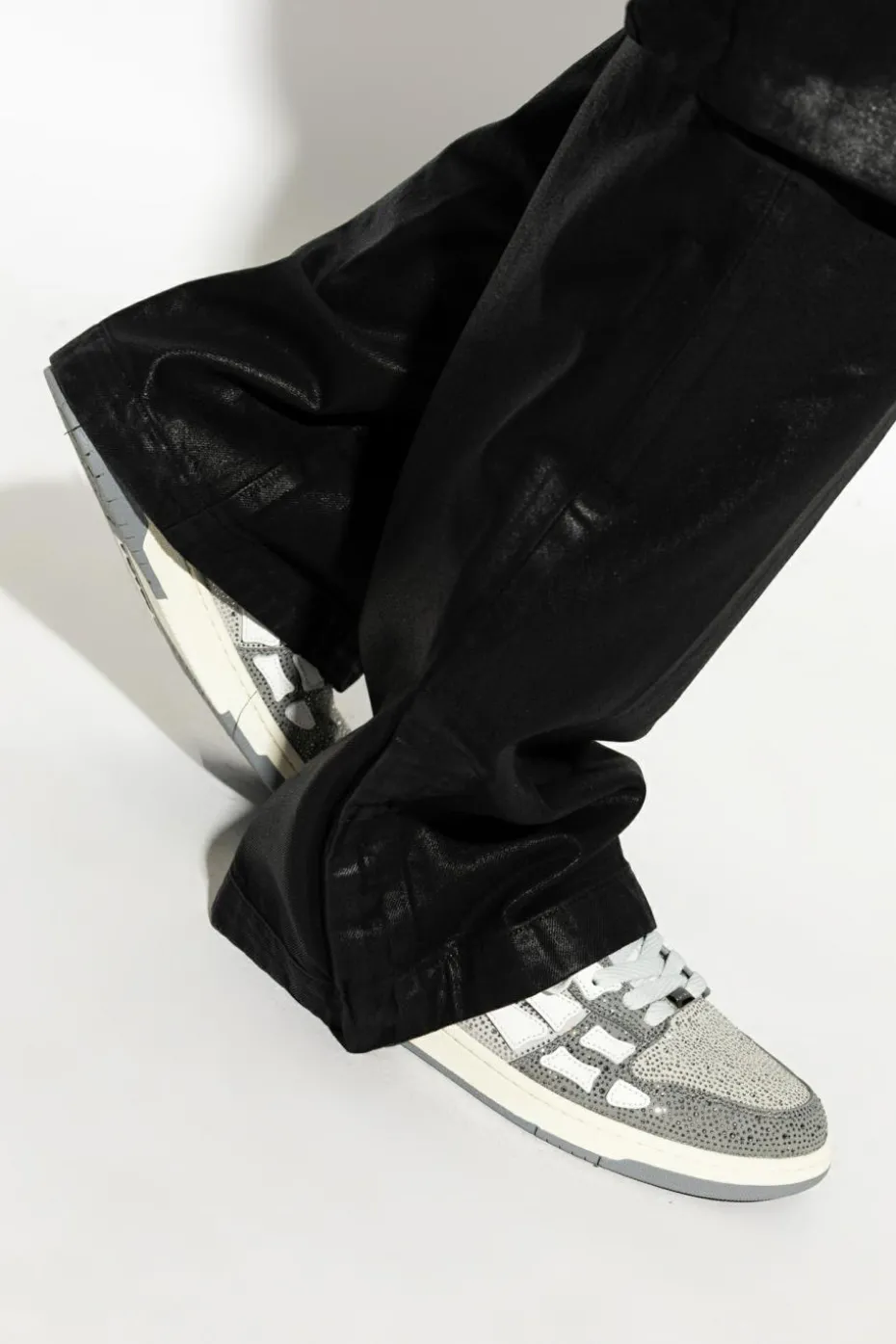 Amiri SZARY Buty sportowe `Crystal Skel Top Low`