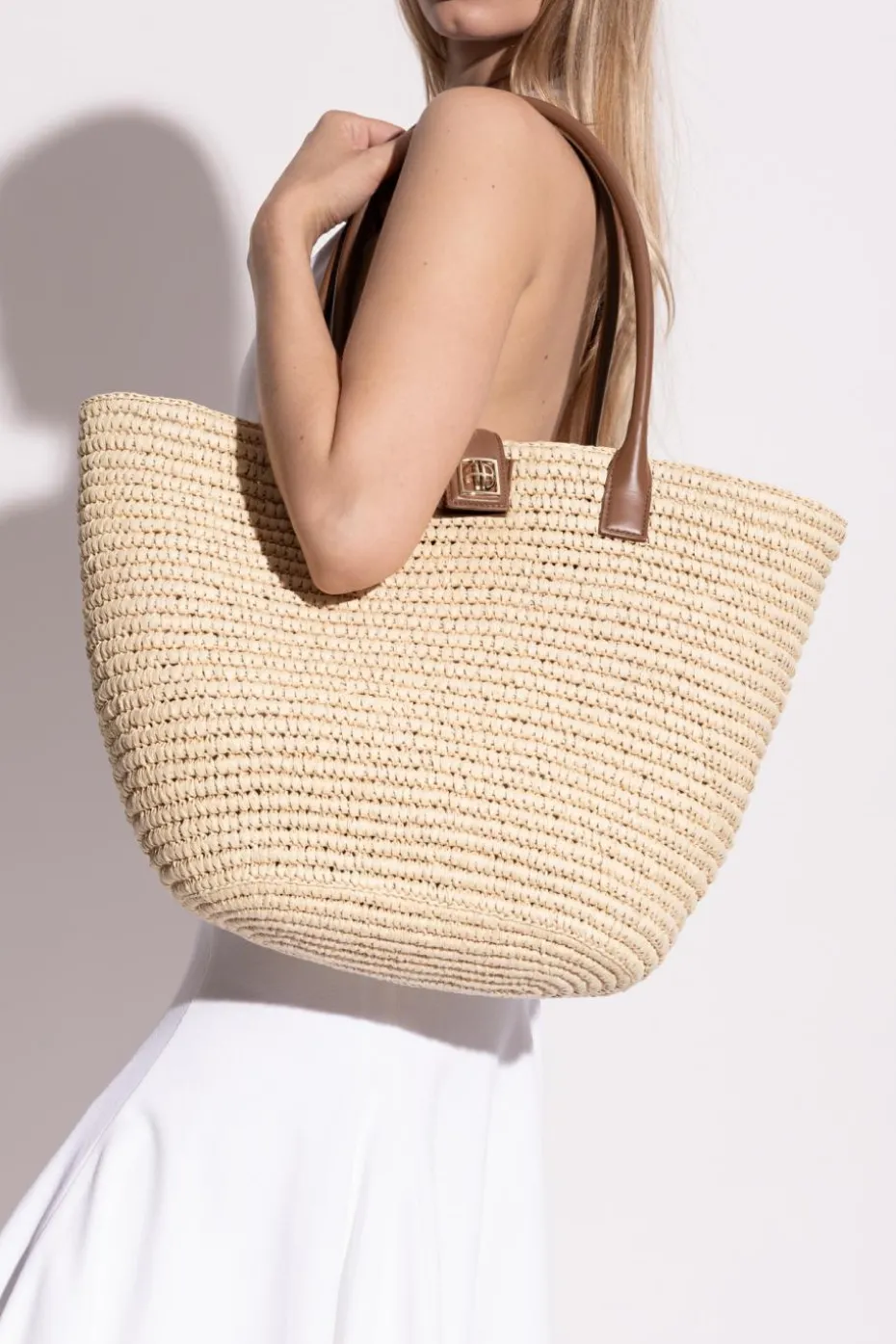Anine Bing kremowy Torba `Lou` typu `shopper`