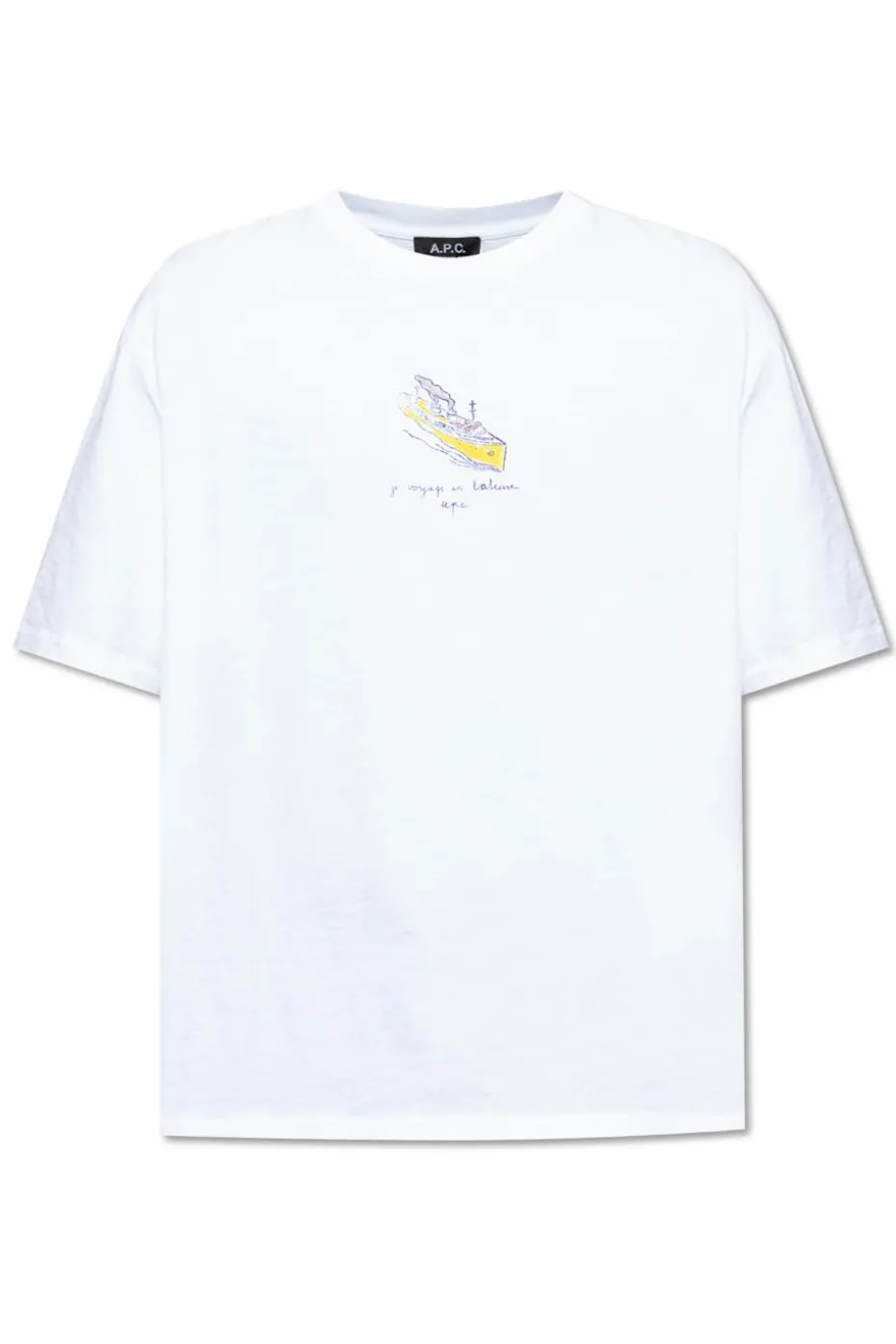 A.P.C. BIAŁY T-shirt z nadrukiem