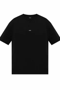 A.P.C. CZARNY T-shirt z logo