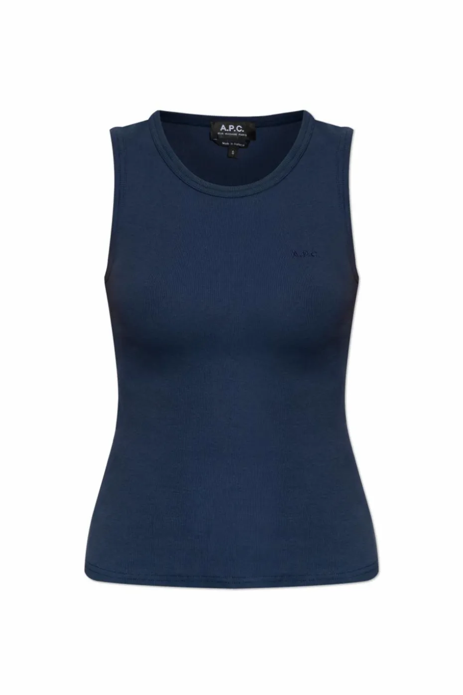 A.P.C. GRANATOWY Prążkowany top z wyszytym logo