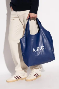 A.P.C. GRANATOWY Torba typu `shopper`