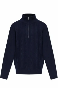 A.P.C. GRANATOWY Wełniany golf