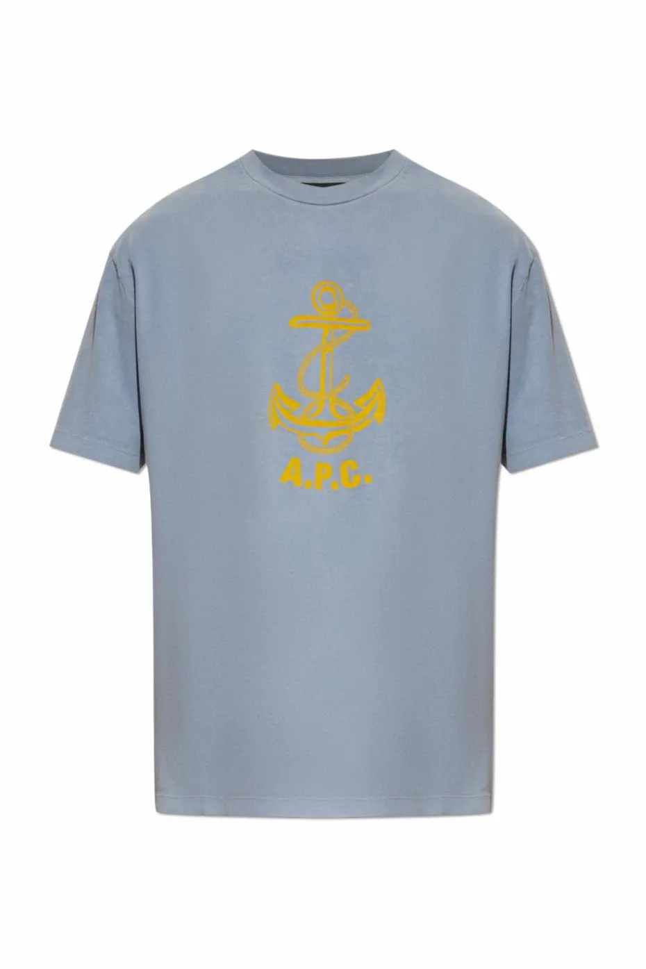 A.P.C. NIEBIESKI T-shirt z nadrukiem `Cohbs`