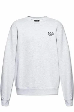 A.P.C. SZARY Bluza z wyszytym logo