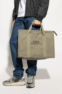 A.P.C. ZIELONY Torba typu `shopper`