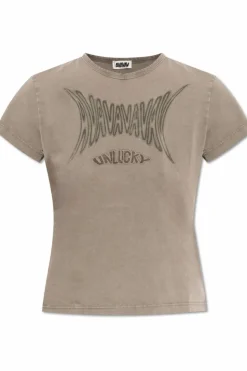 AVAVAV beżowy T-shirt z logo