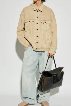 Balenciaga beżowy Jeansowa kurtka z efektem `vintage`