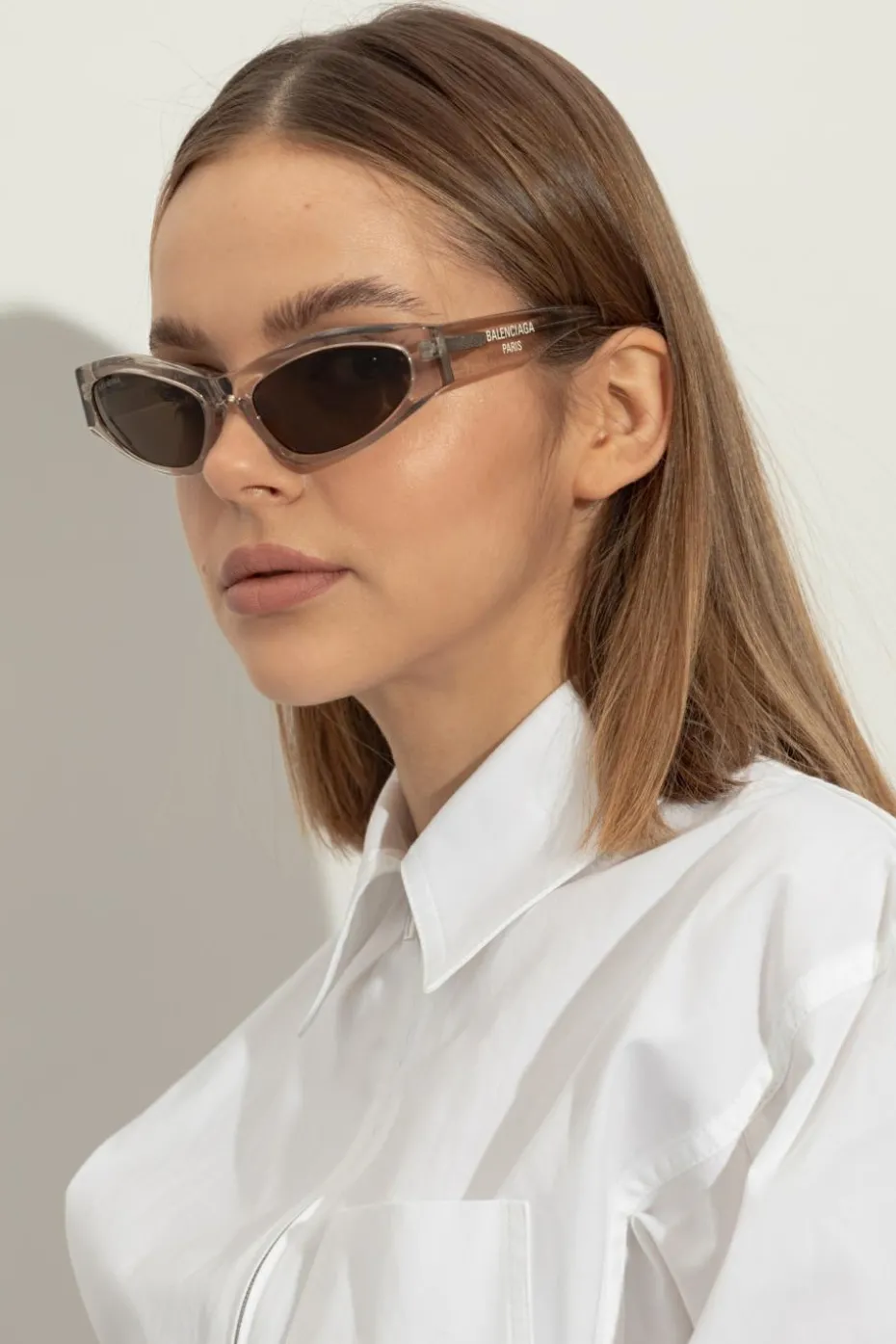 Balenciaga beżowy Okulary przeciwsłoneczne