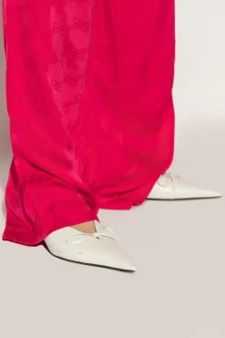 Balenciaga BIAŁY Klapki na obcasie ‘Knife Bow’