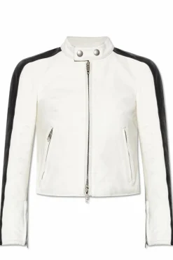 Balenciaga BIAŁY Kurtka skórzana