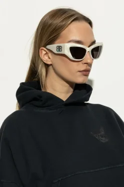 Balenciaga BIAŁY Okulary przeciwsłoneczne