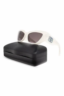 Balenciaga BIAŁY Okulary przeciwsłoneczne