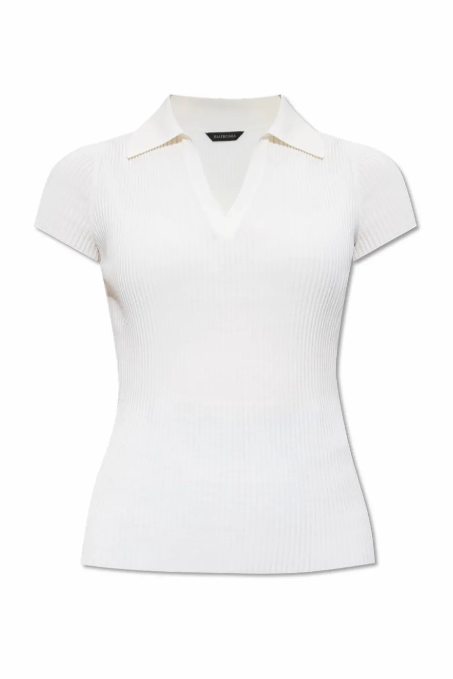 Balenciaga BIAŁY Prążkowane polo