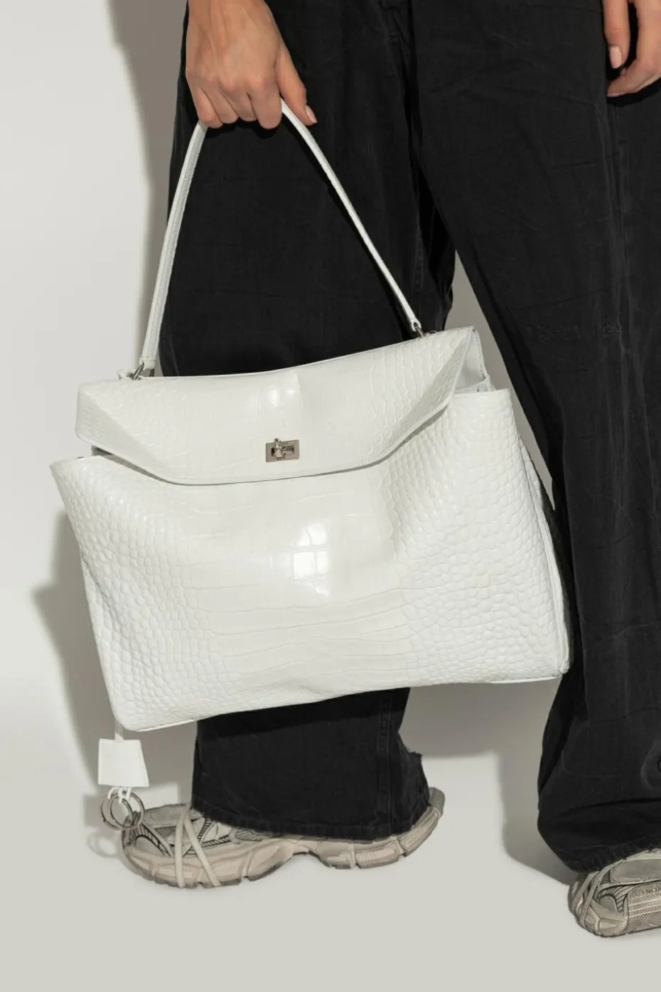 Balenciaga BIAŁY Torba na ramię `Rodeo Top`