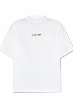 Balenciaga BIAŁY T-shirt z logo