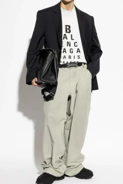 Balenciaga BIAŁY T-shirt z logo